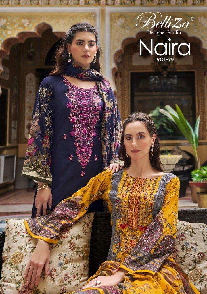 NAIRA VOL-79 BY BELLIZA 993-001 TO 993-008 SERIES COTTON EMBROIDERY DRESSES