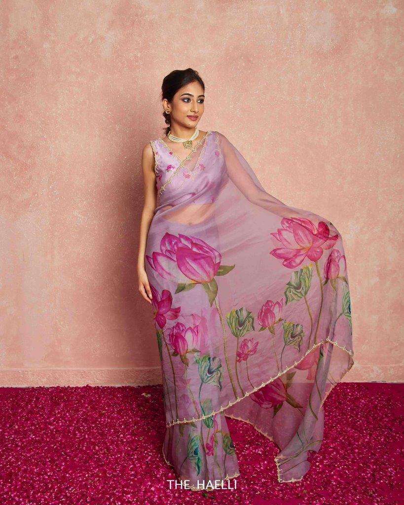 NC-5378 BY ASLIWHOLESALE DESIGNER SOFT ORGANZA SILK PRINTED SAREES