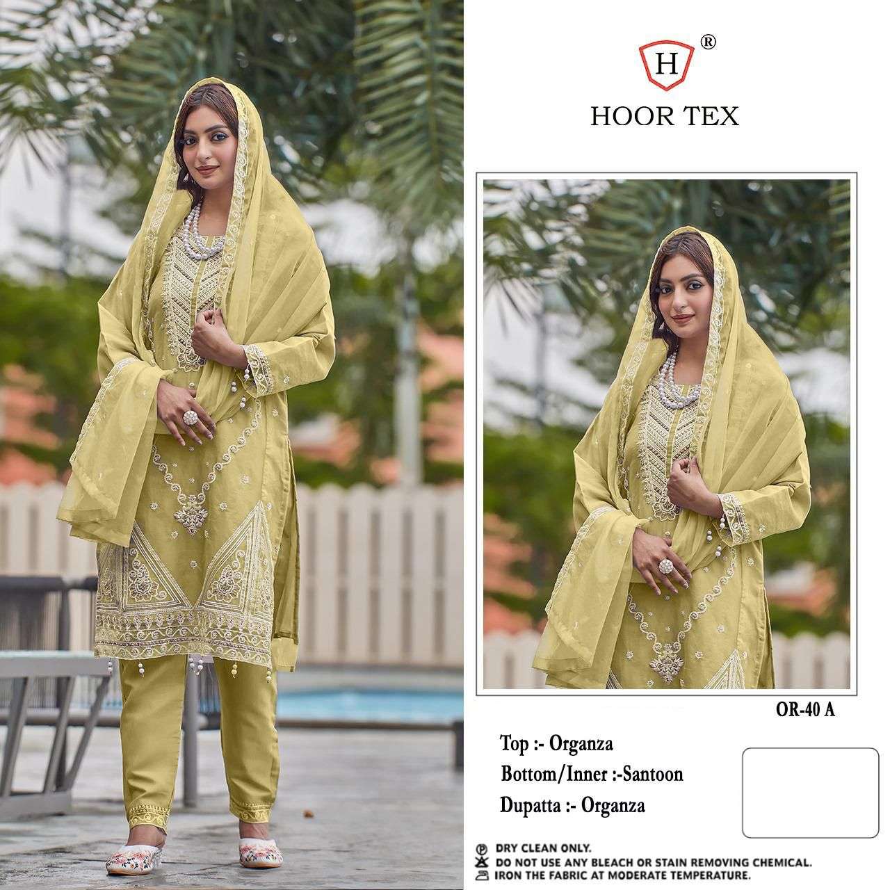 OR-40 COLOURS BY HOOR TEX DESIGNER ORGANZA EMBROIDERED PAKISTANI DRESSES