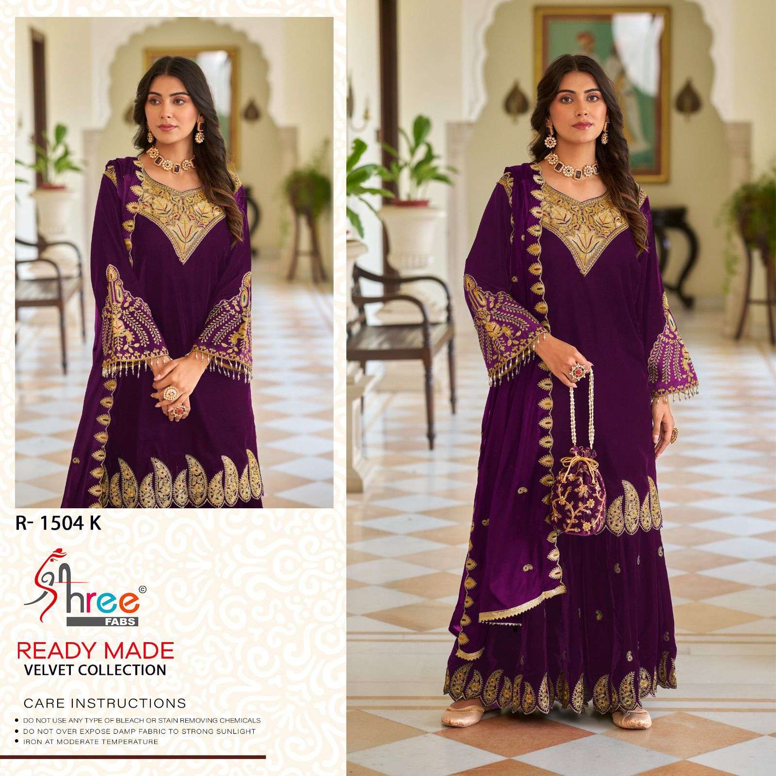 R-1504 F-I COLOURS BY SHREE FABS HEAVY EMBROIDERED VELVET PAKISTANI DRESSES