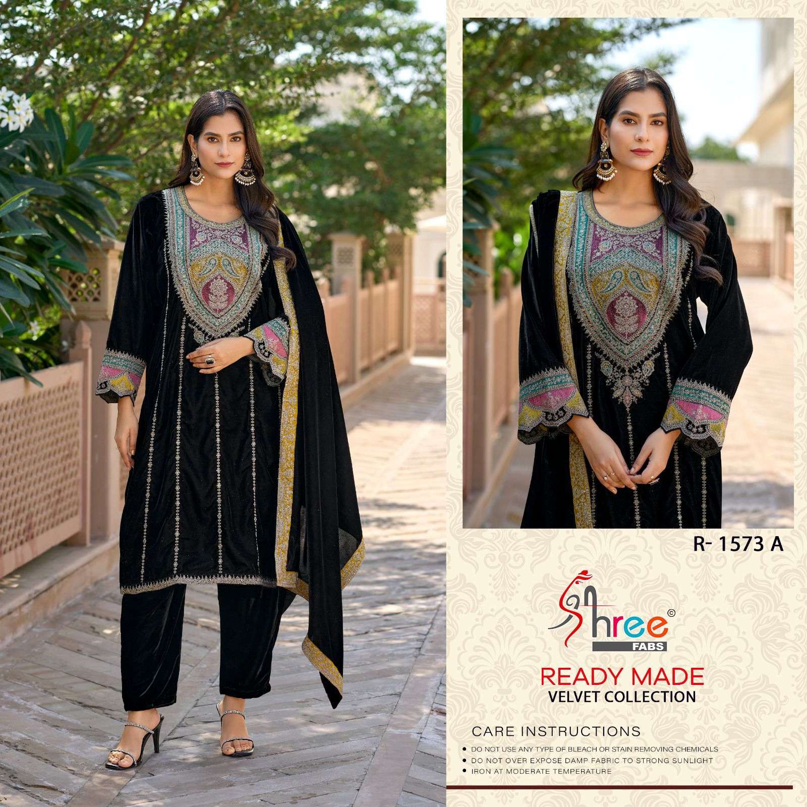 R-1573 COLOURS BY SHREE FABS HEAVY EMBROIDERED VELVET PAKISTANI DRESSES