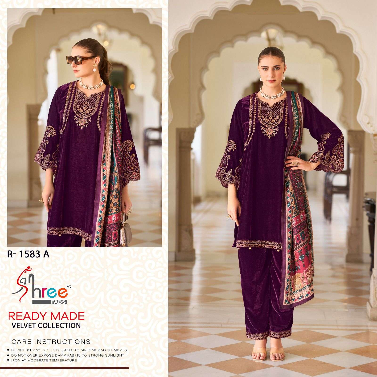 R-1583 COLOURS BY SHREE FABS HEAVY EMBROIDERED VELVET PAKISTANI DRESSES