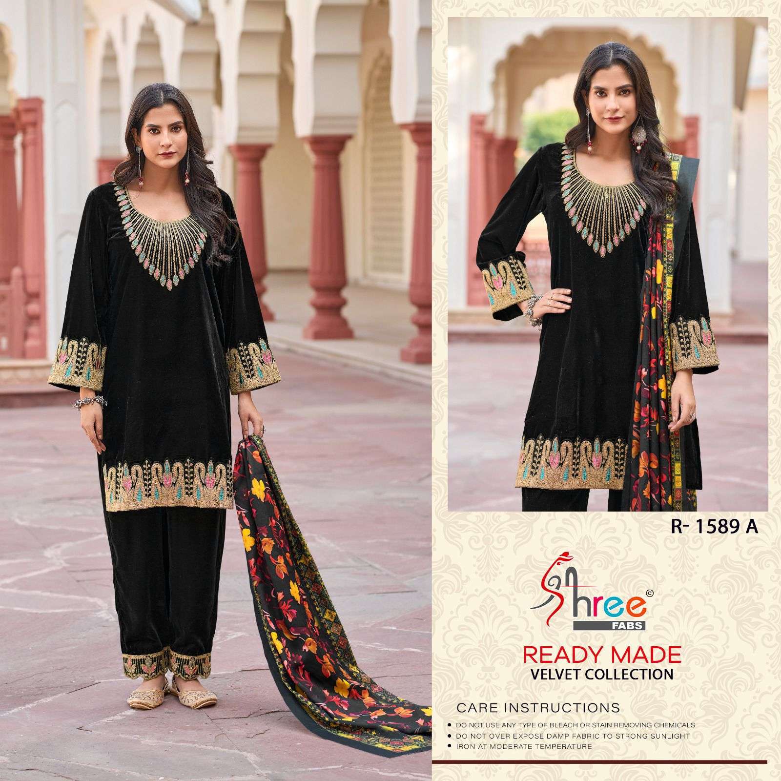 R-1589 COLOURS BY SHREE FABS HEAVY EMBROIDERED VELVET PAKISTANI DRESSES