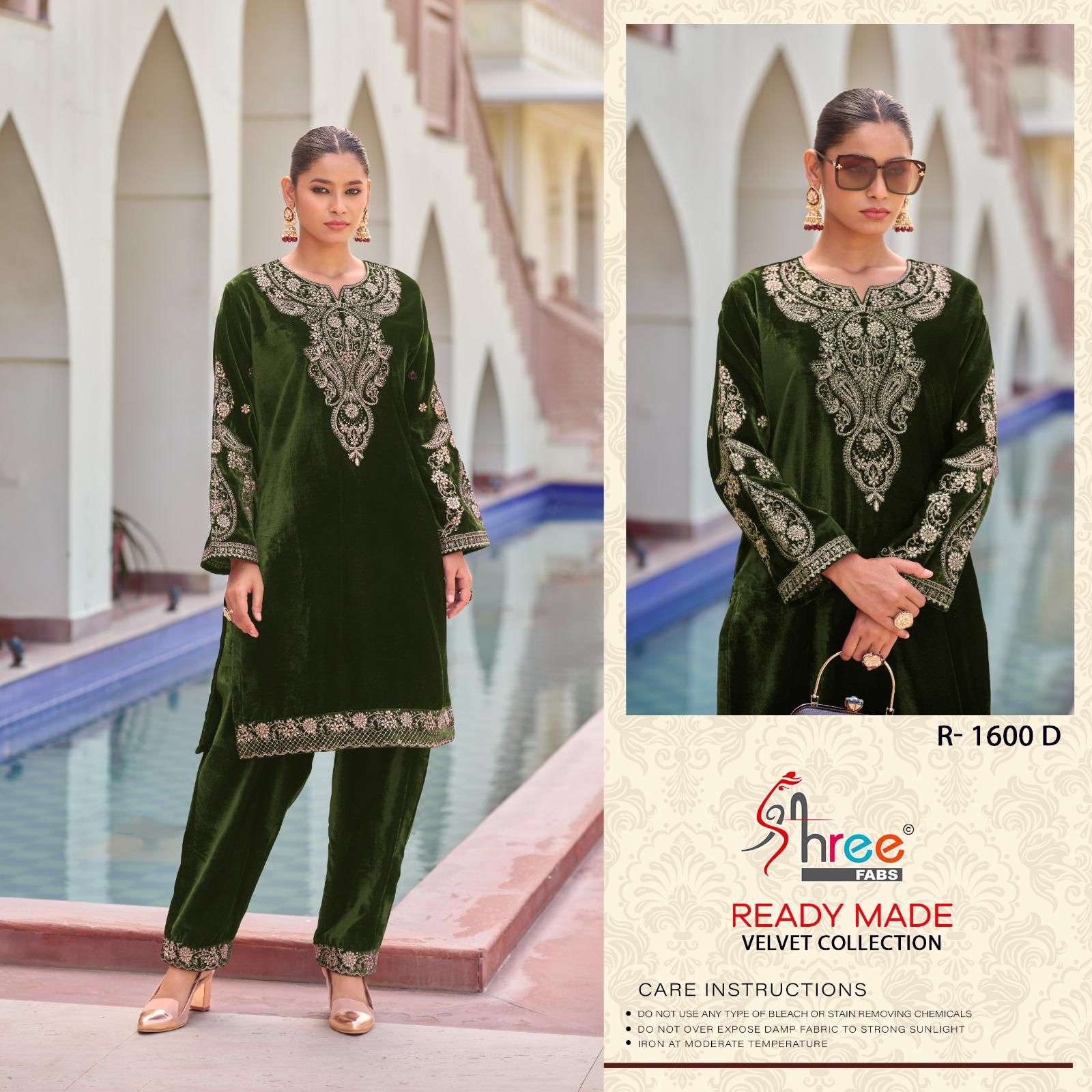 R-1600 COLOURS BY SHREE FABS HEAVY EMBROIDERED VELVET PAKISTANI DRESSES