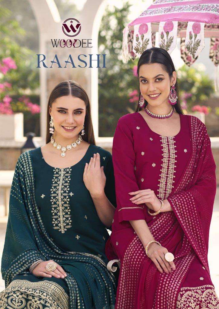 RAASHI VOL-01 BY WOODEE DESIGNER FACNY VISCOSE ROMAN SILK PRINT DRESSES