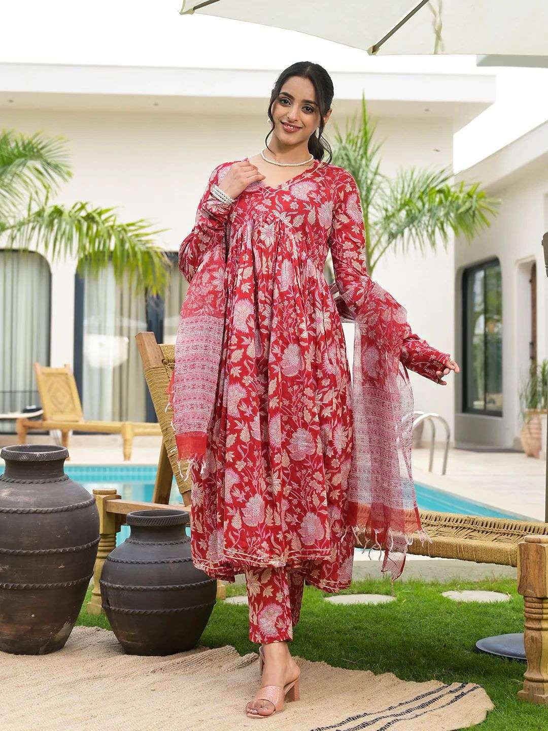 RAMIYA VOL-458 BY ASLIWHOLESALE DESIGNER FACNY COTTON PRINT DRESS