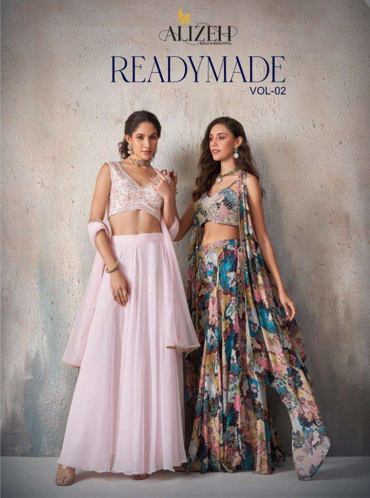 READYMADE VOL-02 BY ALIZEH 5010 TO 5011 SERIES GEORGETTE AND CHINON PREMIUM DRESSES