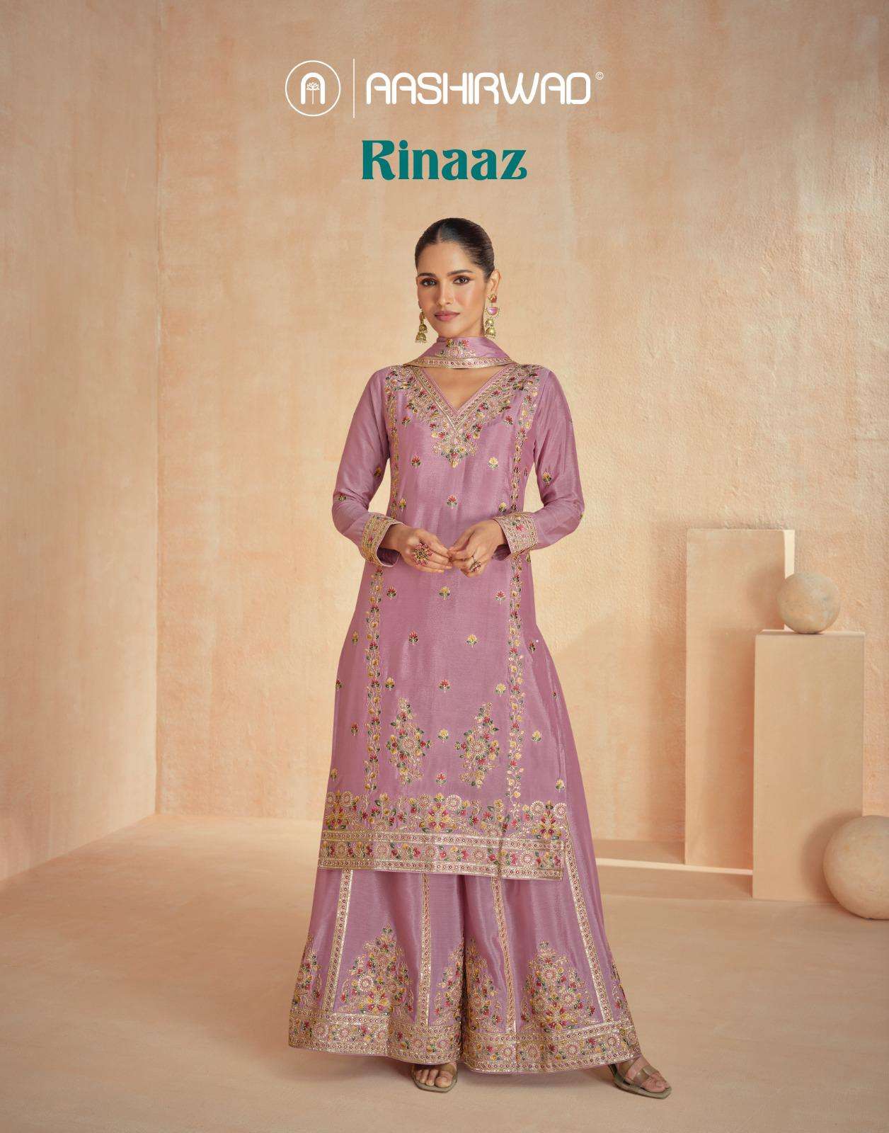 RINAAZ BY AASHIRWAD CREATION 10121 TO 10124 SERIES DESIGNER CHINON SILK DRESSES