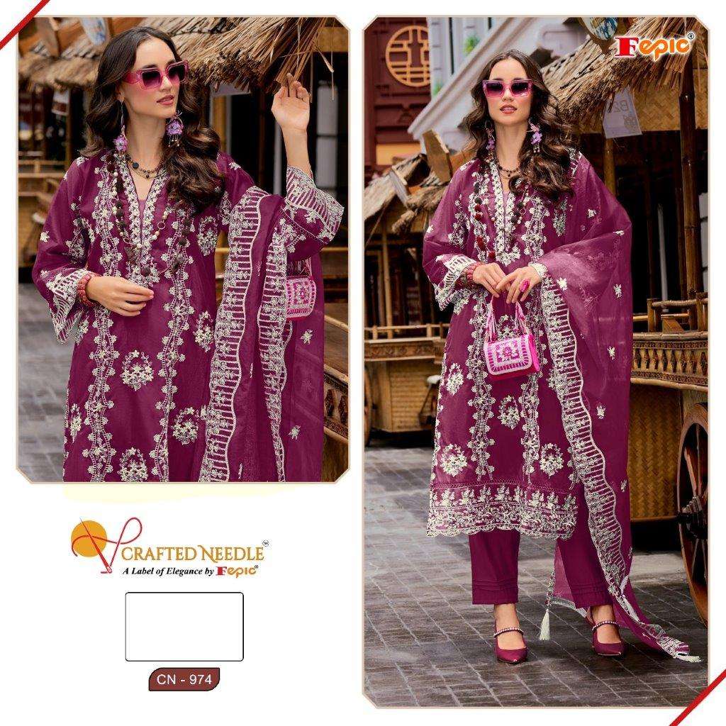 ROSEMEEN CN-974 COLOURS BY FEPIC DESIGNER ORGANZA STICHED PAKISTANI DRESSES