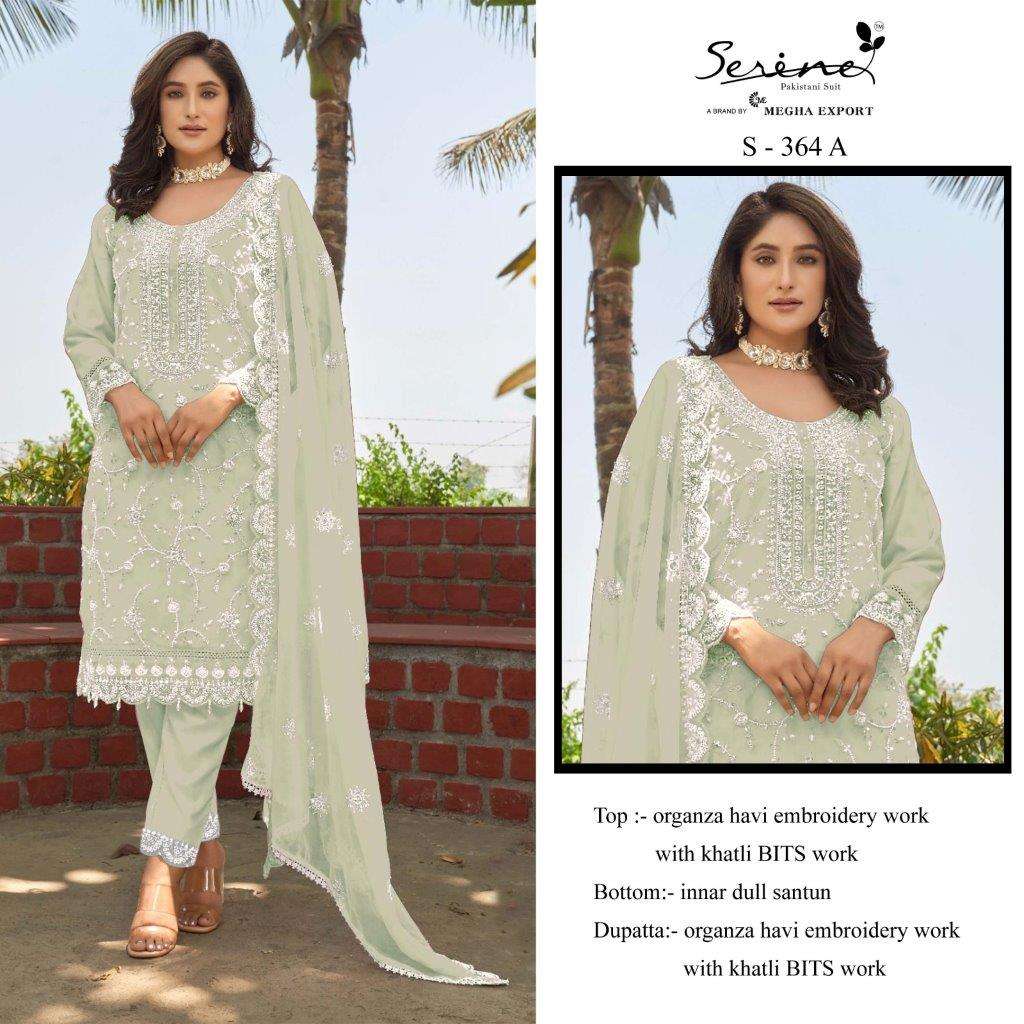 S-364 COLOURS BY SERENE DESIGNER ORGANZA EMBROIDERY PAKISTANI DRESSES