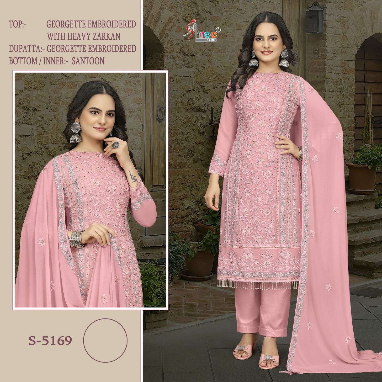 S-5169 COLOURS BY SHREE FABS DESIGNER GEORGETTE EMBROIDERY PAKISTANI DRESSES