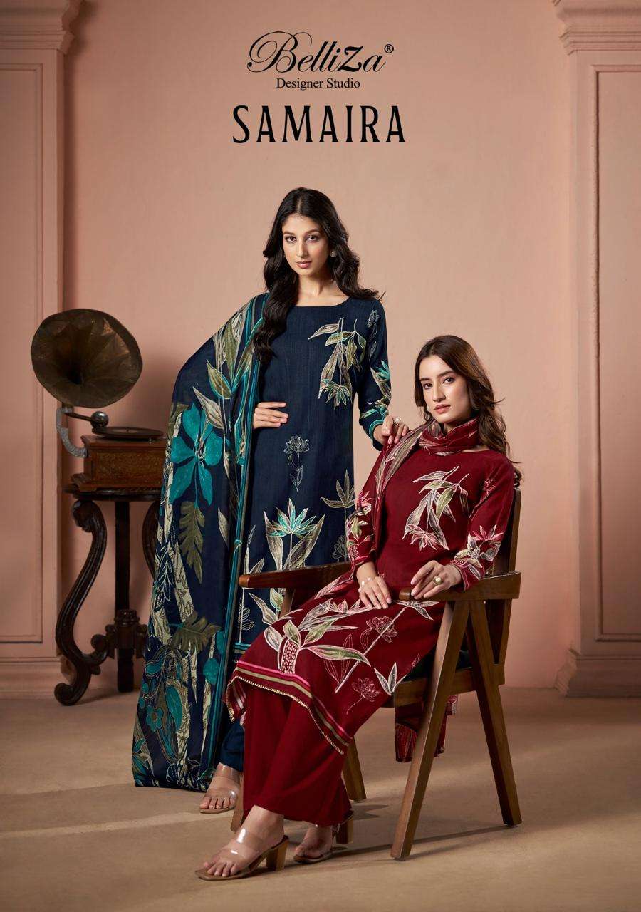 SAMAIRA VOL-01 BY BELLIZA 985-001 TO 985-006 SERIES VISCOSE RAYON DIGITAL PRINT DRESSES