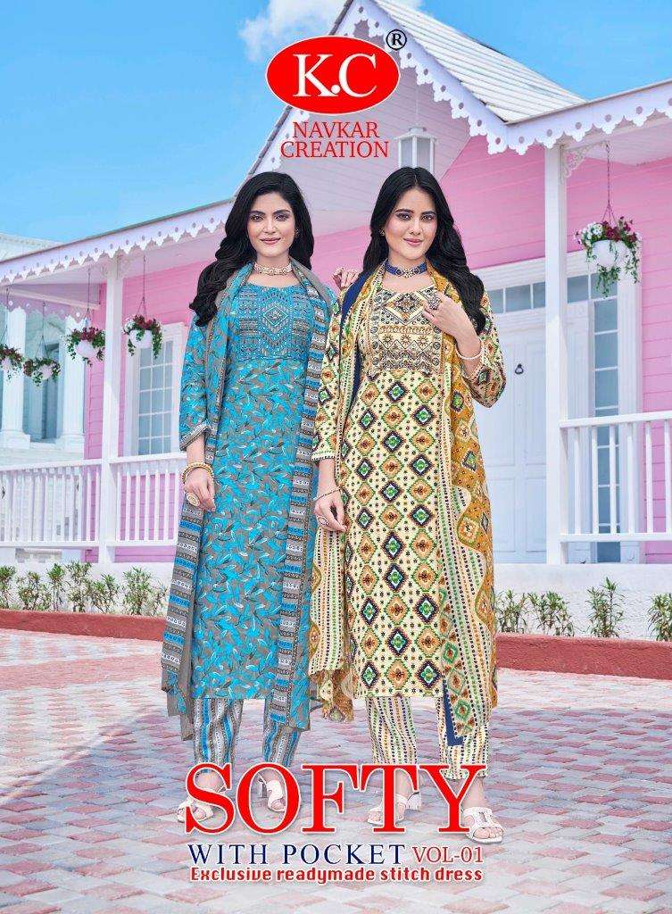 SOFTY VOL-01 BY NAVKAR CREATION DESIGNER FACNY COTTON PRINT DRESSES