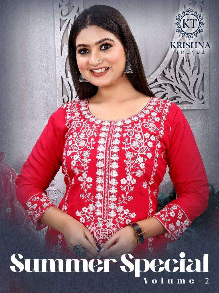 SUMER SPECIAL VOL-02 BY KRISHNA TRENDZ DESIGNER FANCY ROMAN SILK PRINTED DRESSES