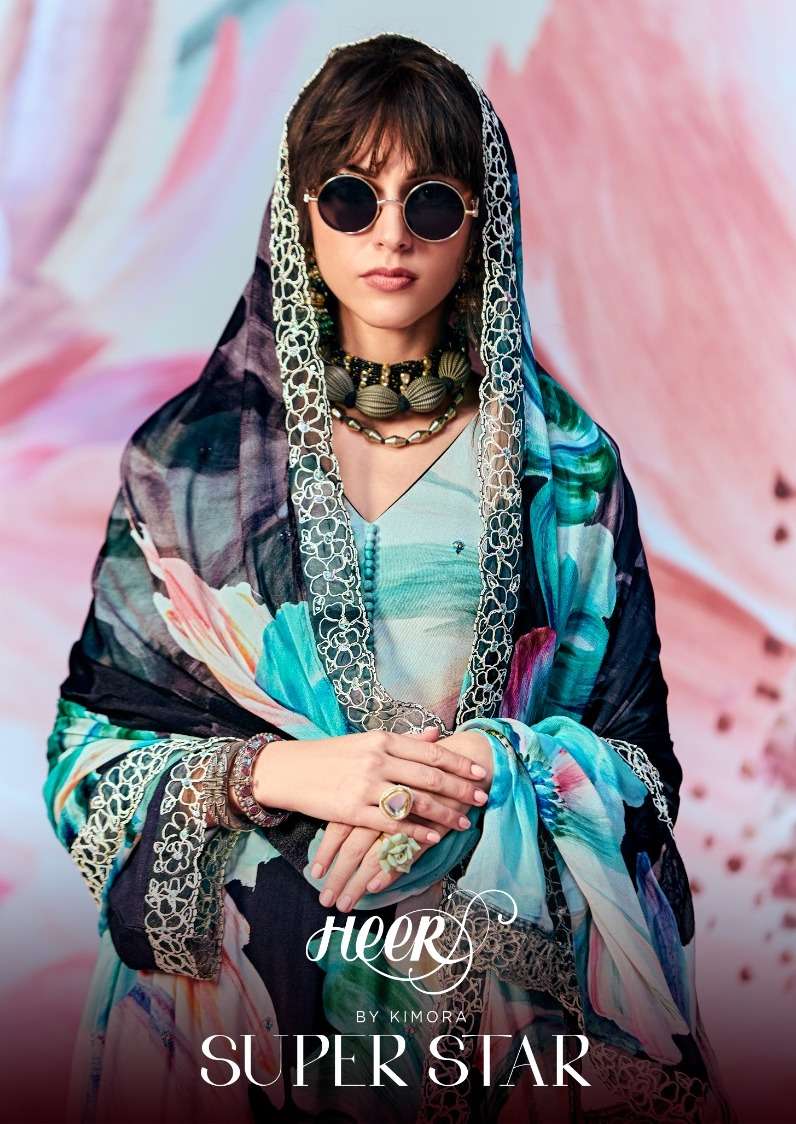 SUPER STAR BY HEER 9501 TO 9506 SERIES PURE PASHMINA DIGITAL PRINTED DRESSES