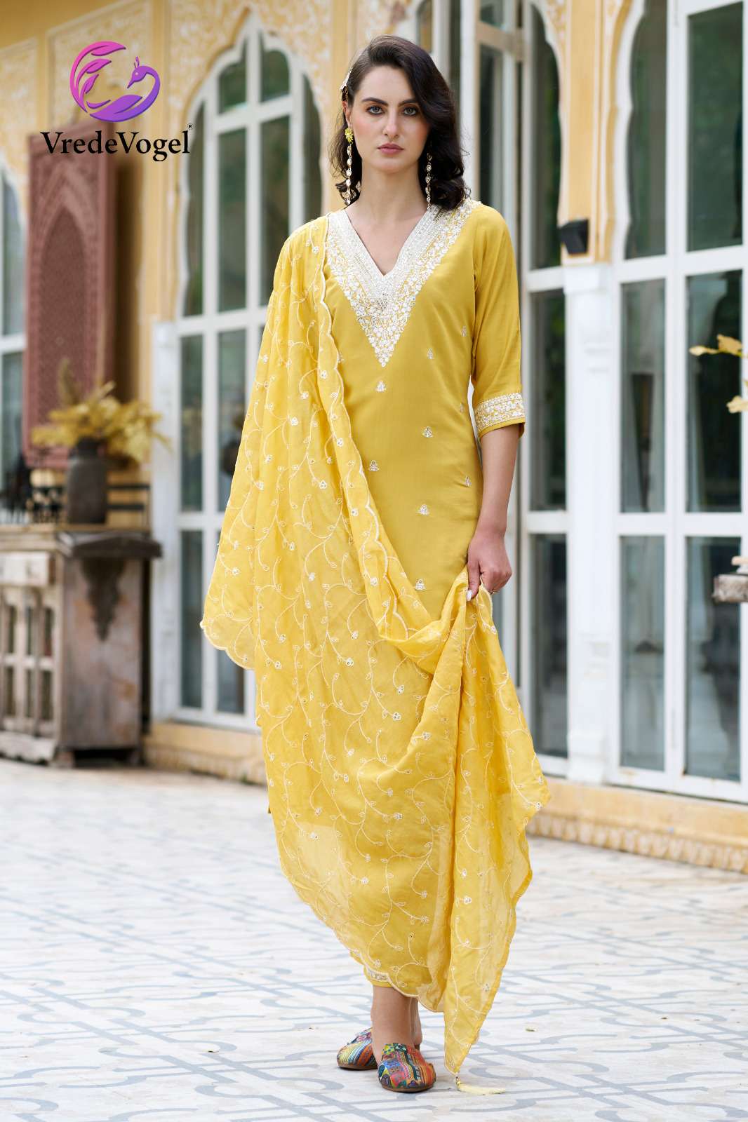 VAARI BY VREDE VOGEL DESIGNER ROMAN SILK STITCHED DRESSES