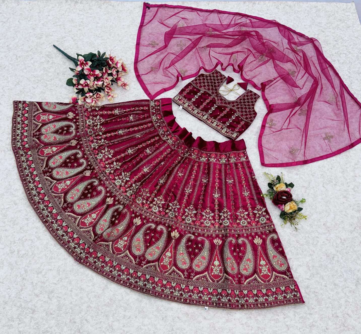 VANIKA VOL-53 BY ASLIWHOLESALE FANCY MONO VELVET PRINTED KIDS LEHENGAS