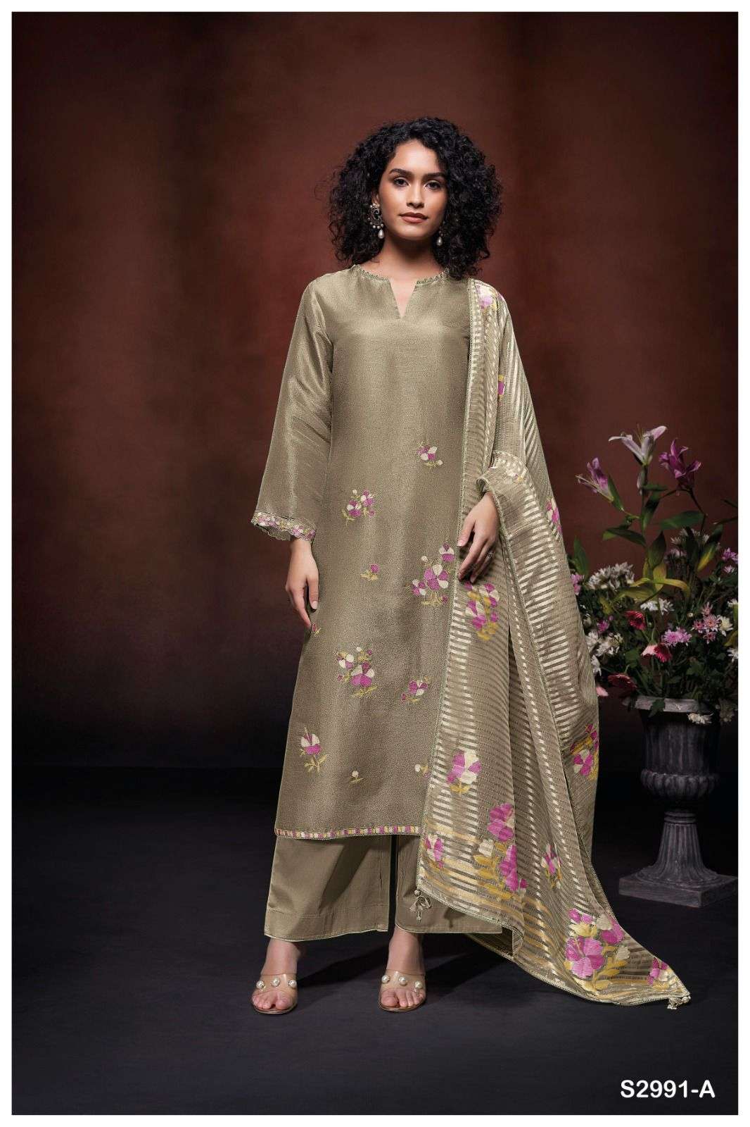 WAMIKA BY GANGA FASHION PURE PREMIUM BEMBERG TISSUE EMBROIDERED DRESSES 