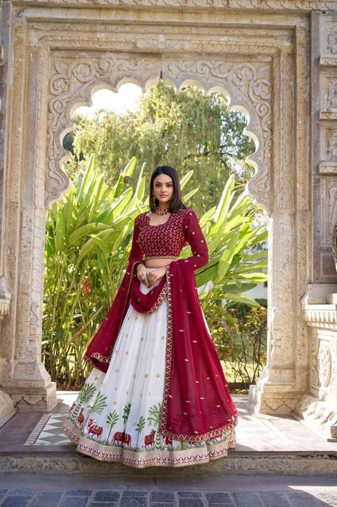 1412 COLOUR BY ASLIWHOLESALE DESIGNER FANCY GEORGETTE EMBROIDERY LEHENGA