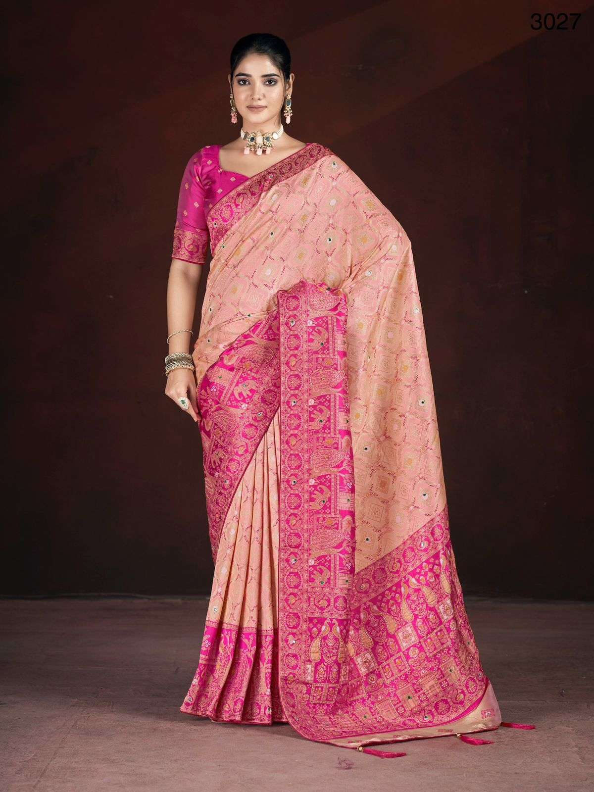 3027 HIT COLOUR BY ASLIWHOLESALE DESIGNER SILK HAND WORK SAREE