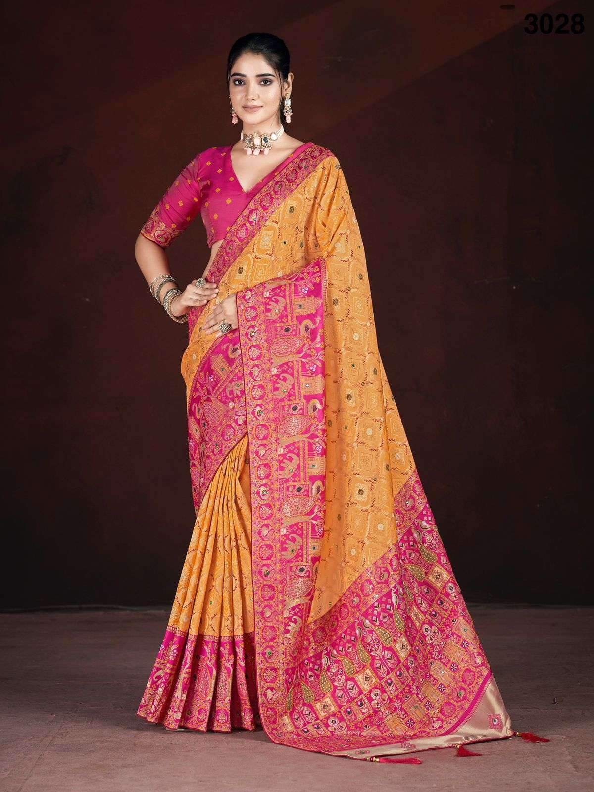 3028 HIT COLOUR BY ASLIWHOLESALE DESIGNER SILK HAND WORK SAREE