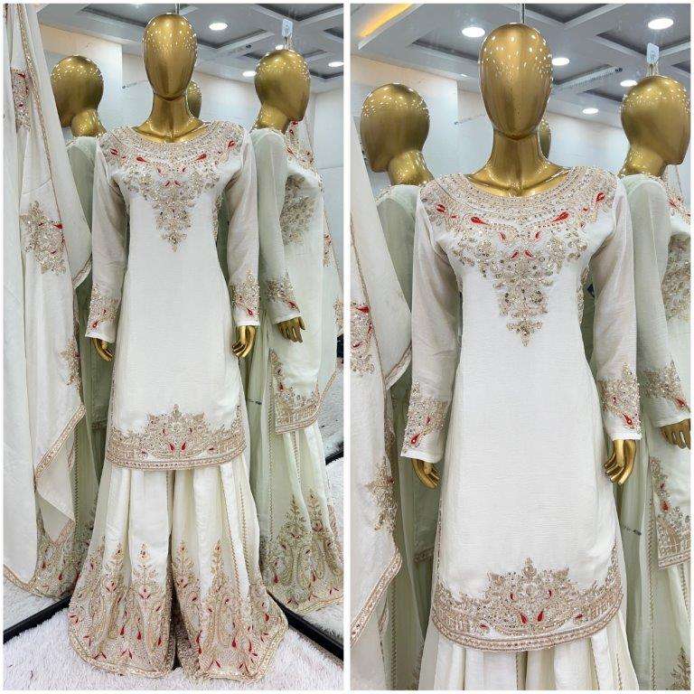 5215 HIT COLOUR BY ASLIWHOLESALE DESIGNER PURE CHINON SILK EMBROIDERY PAKISTANI DRESS