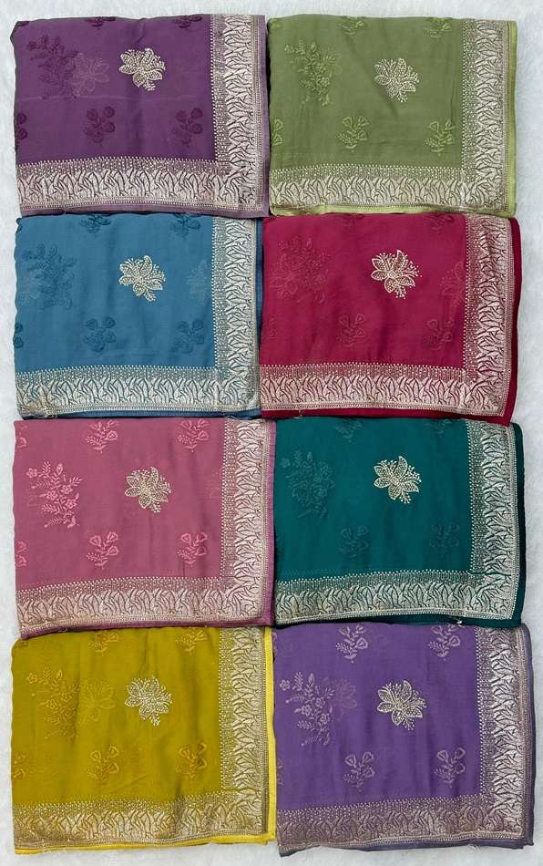 5501 COLOUR BY ASLIWHOLESALE DESIGNER PURE FANCY SILK EMBROIDERY SAREES