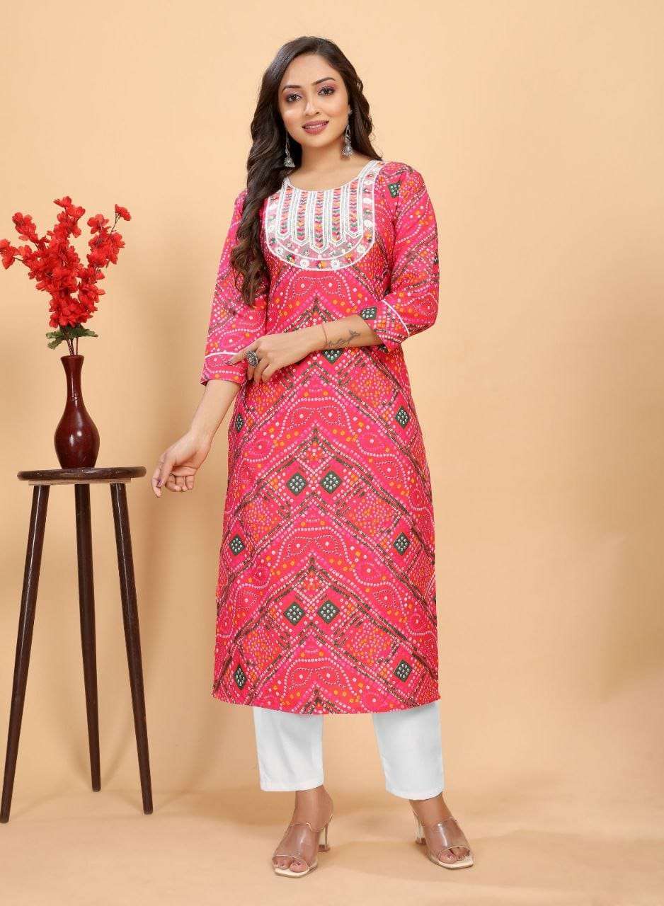 726 HIT COLOUR BY ASLIWHOLESALE DESIGNER PURE COTTON PRINTED KURTI