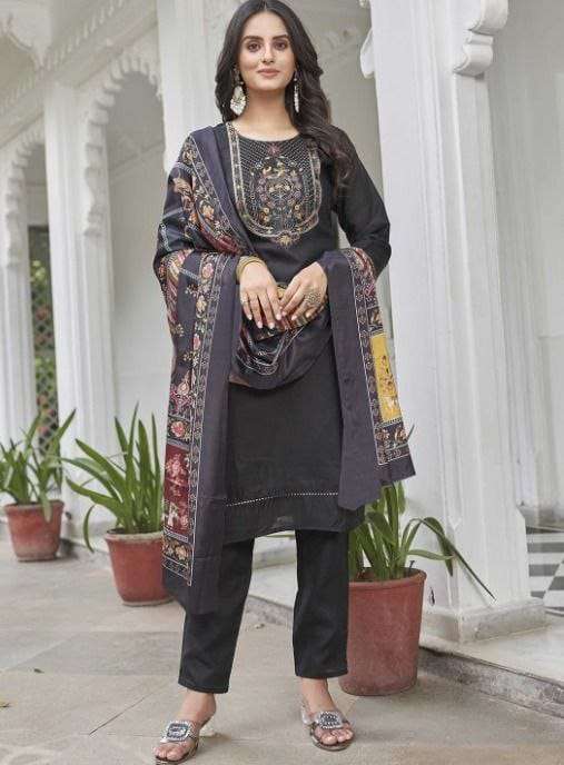 730 HIT COLOUR BY ASLIWHOLESALE DESIGNER PURE COTTON EMBROIDERED DRESSES