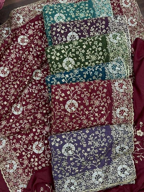 8130 COLOUR BY ASLIWHOLESALE DESIGNER PURE FANCY SILK EMBROIDERY SAREES