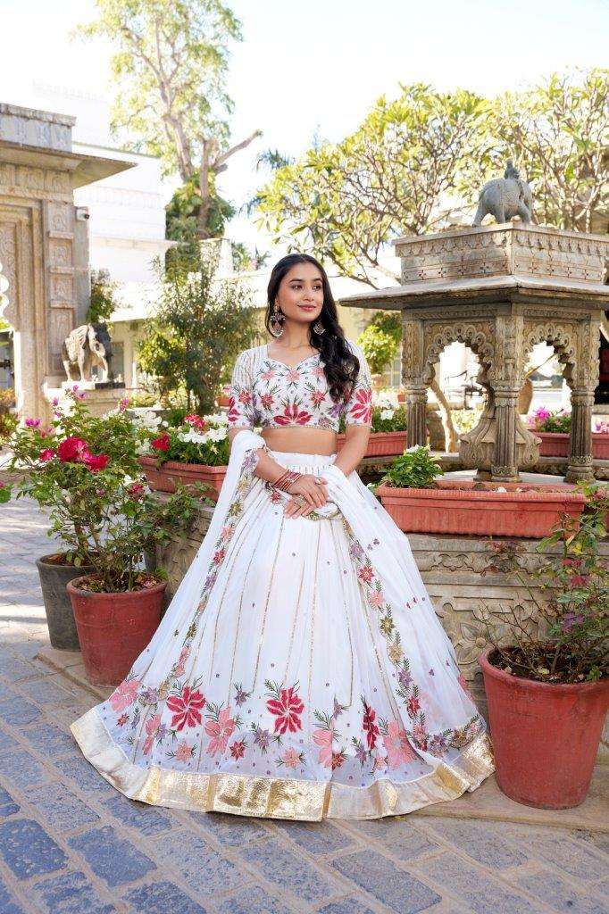 CODE-5039 BY ASLIWHOLESALE DESIGNER FANCY RANGOLI SILK PRINTED LEHENGAS