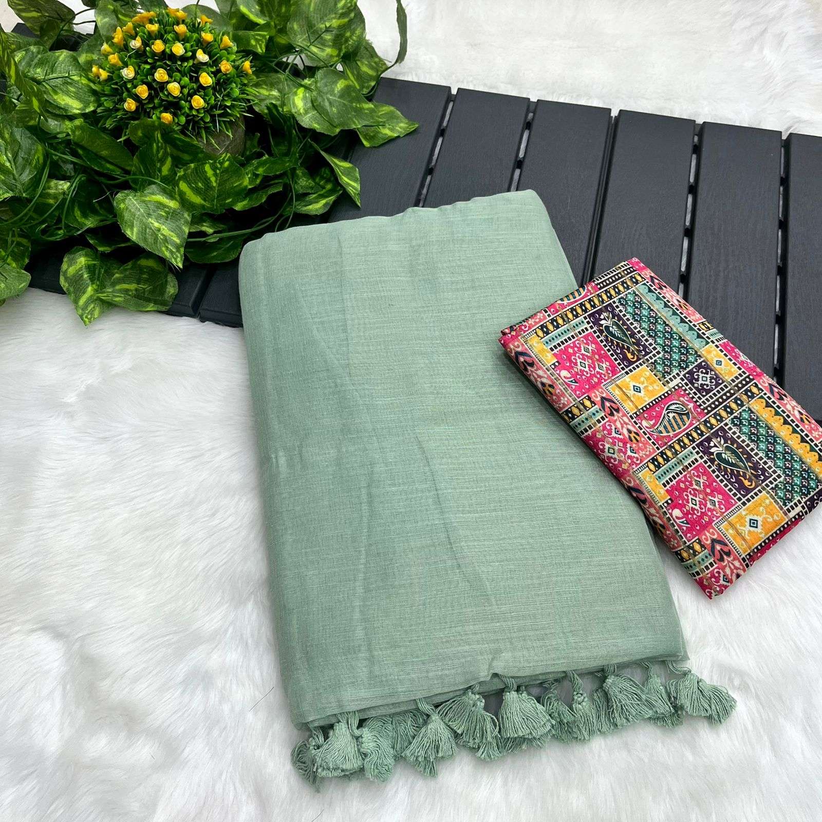 COOL LINEN BY ASLIWHOLESALE DESIGNER PURE COTTON LINEN SAREES