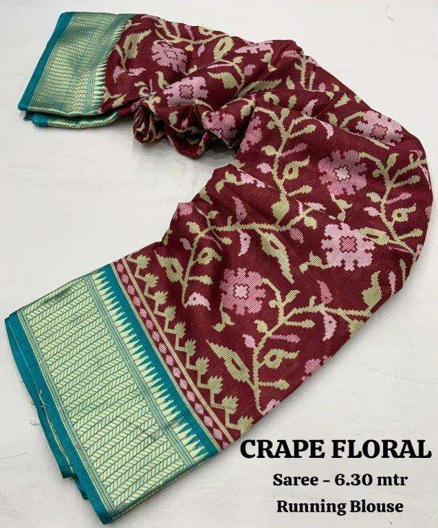 COTTON CRAPE BY ASLIWHOLESALE DESIGNER PURE COTTON DESIGNER SAREES