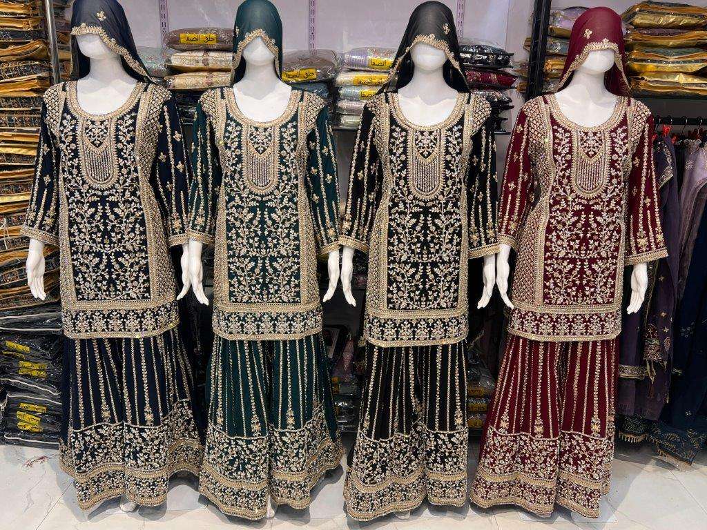 CREAMIC BY ASLIWHOLESALE DESIGNER PURE GEORGETTE EMBROIDERY PAKISTANI DRESSES 