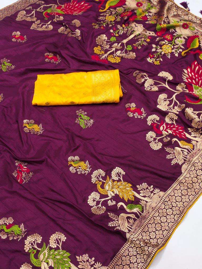 DOLLA MORNI BY ASLIWHOLESALE DESIGNER SOFT VISCOSE SILK WEAVING SAREES