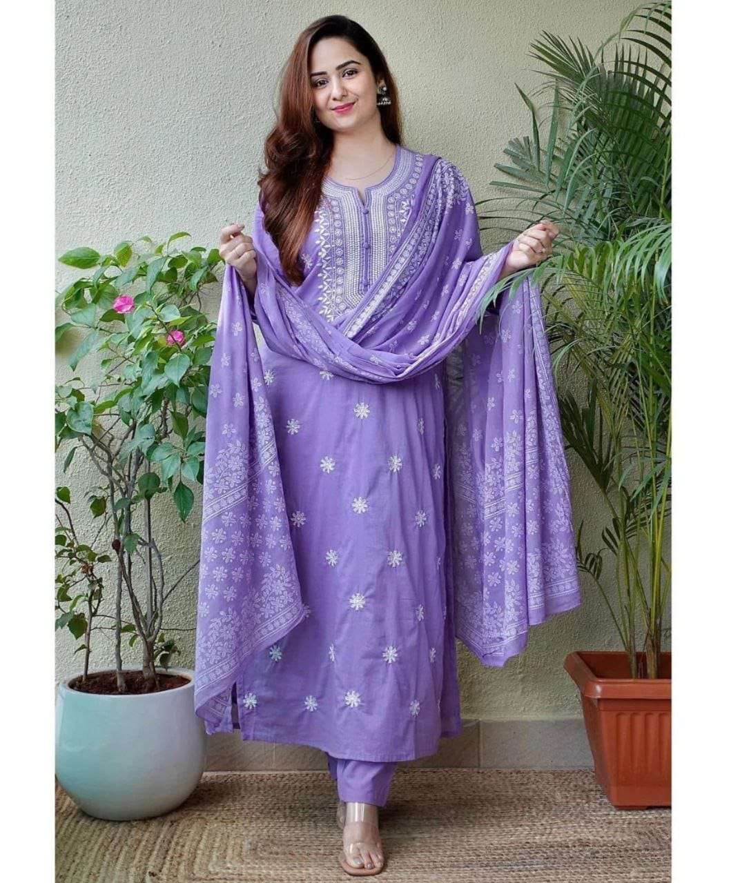 EVA BY ASLIWHOLESALE PURE COTTON EMBROIDERY DRESS