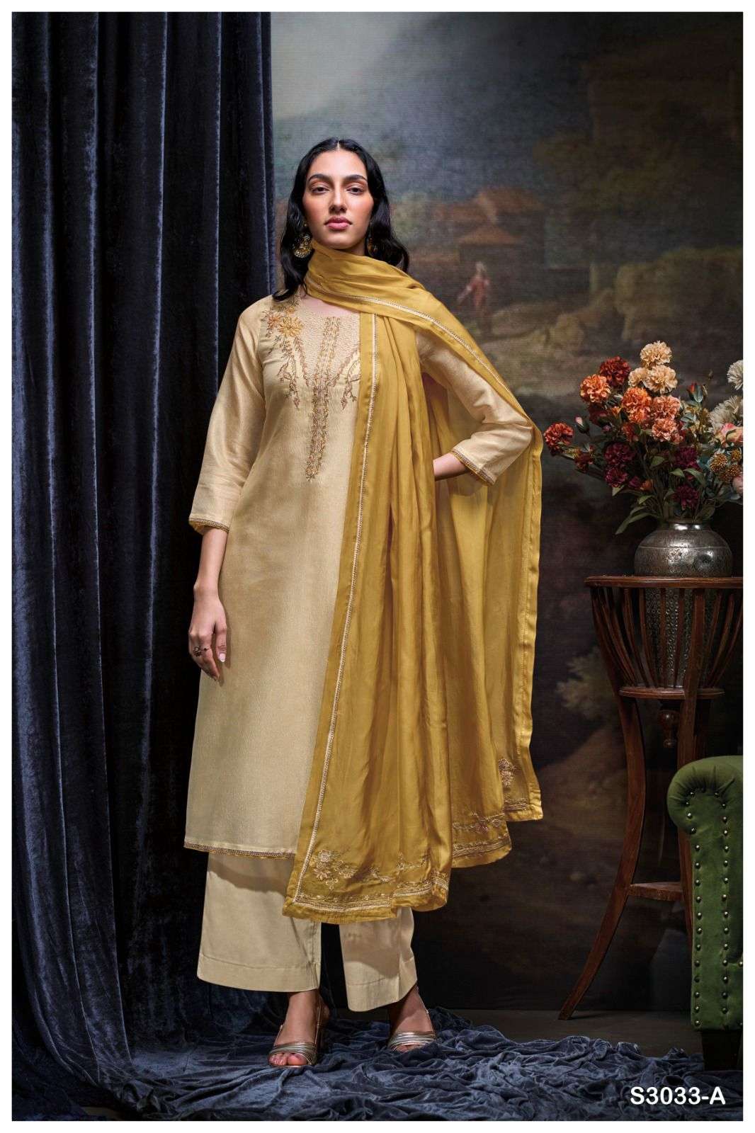 JUDITA BY GANGA FASHION S3033-A TO S3033-B SERIES PURE PREMIUM BEMBERG SILK DRESSES