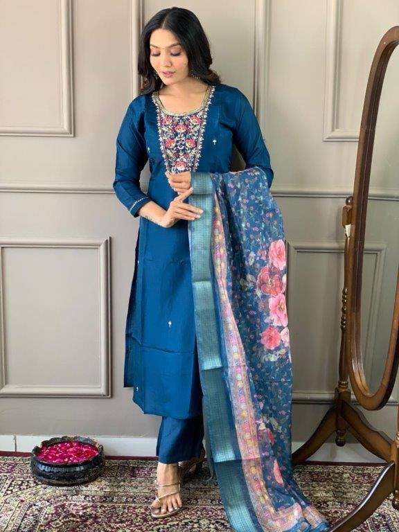 KASHMIRA BY ASLIWHOLESALE PURE VISCOSE CHANDERI DRESS