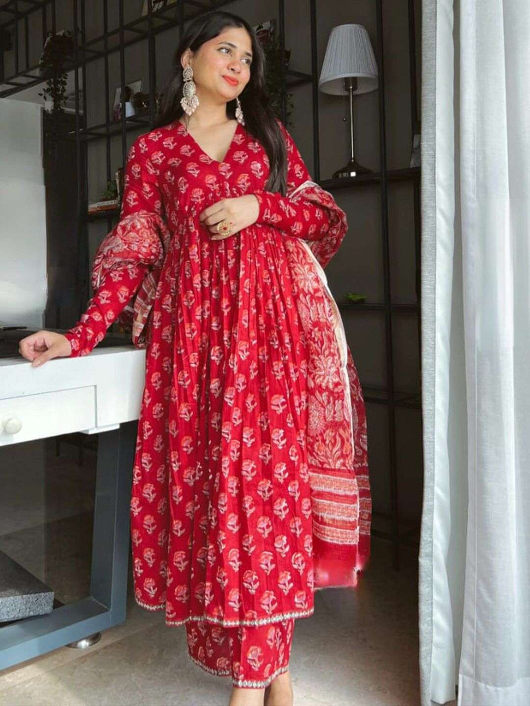 KF-1016 BY ASLIWHOLESALE DESIGNER FACNY COTTON PRINTED DRESSES