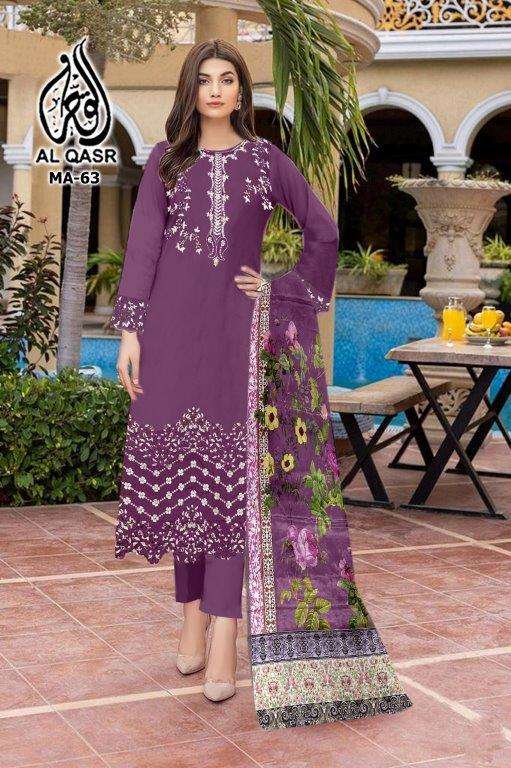 MA-63 NX COLOURS BY AL QASR DESIGNER FAUX GEORGETTE PAKISTANI DRESSES