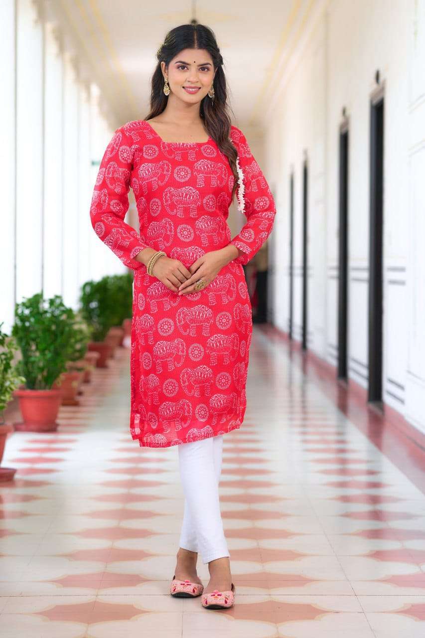 MC-1033 BY ASLIHOLESALE PURE DESIGNER FANCY PRINTED KURTI