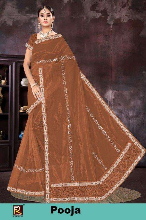 POOJA BY RONISHA FASHION TWILL NET SAREES