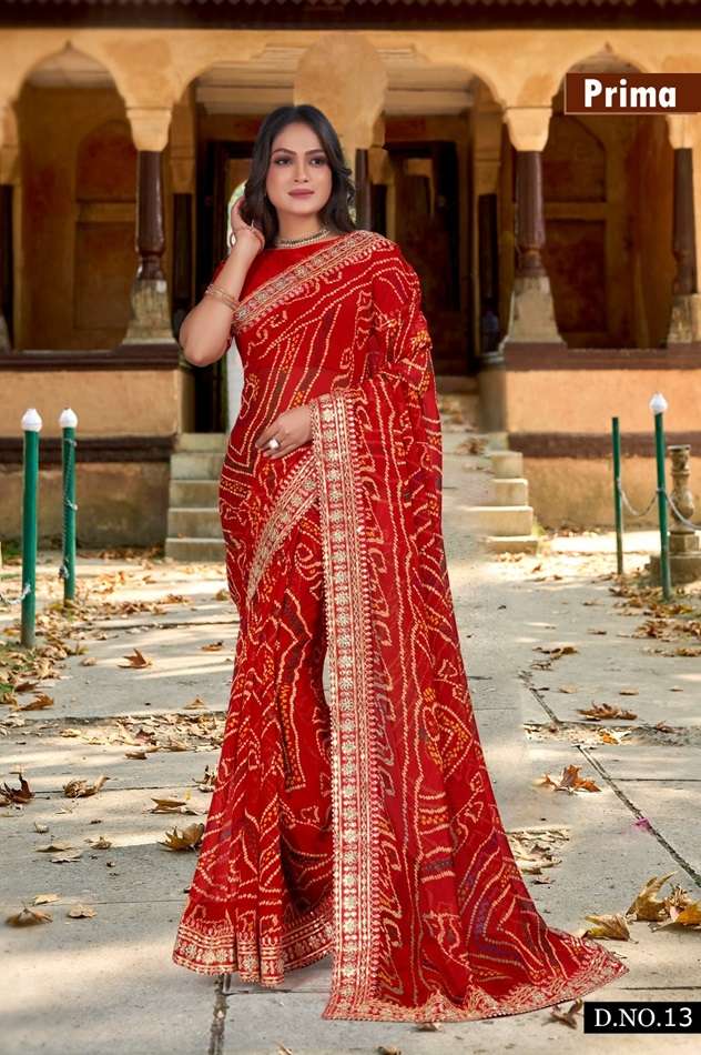 PRIMA VOL-13 BY ASLIWHOLESALE FANCY SOFT GEORGETTE WORK SAREES