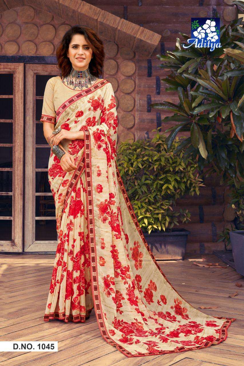 SAVERA VOL-03 BY ADITYA 1045 TO1053 SERISE GEORGETTE  PRINTED SAREE