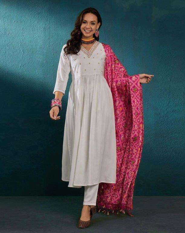 TANIA BY ASLIWHOLESALE DESIGNER PURE VISCOSE CHANDERI DRESSS