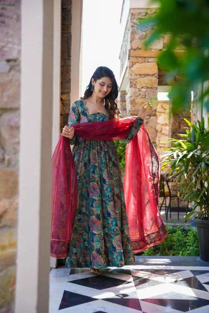 TD-6030 BY ASLIWHOLESALE PURE MUSLIN PRINTED DRESS