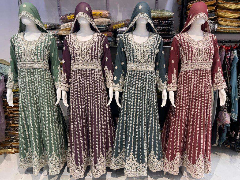 TRENDY GOWN 01 BY ASLIWHOLESALE DESIGNER HEAVY GEORGETTE EMBROIDERY PAKISTANI DRESSES