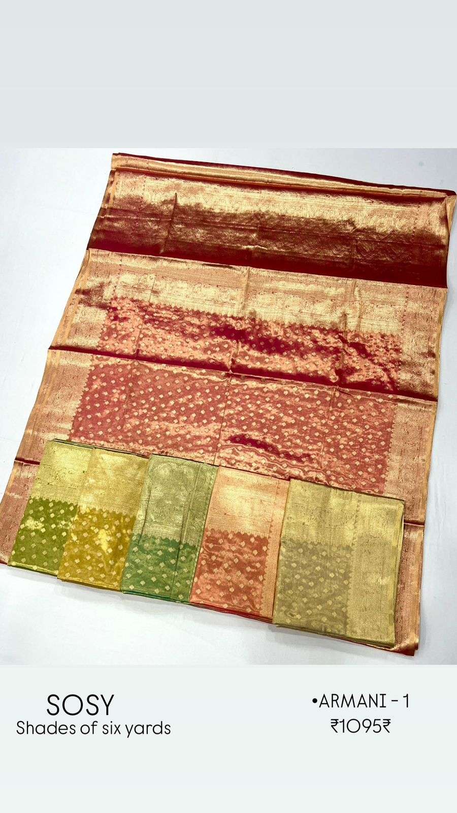 ARMANI-1 BY SHADES OF SIX YARDS DESIGNER PURE TISSUE SILK SAREES