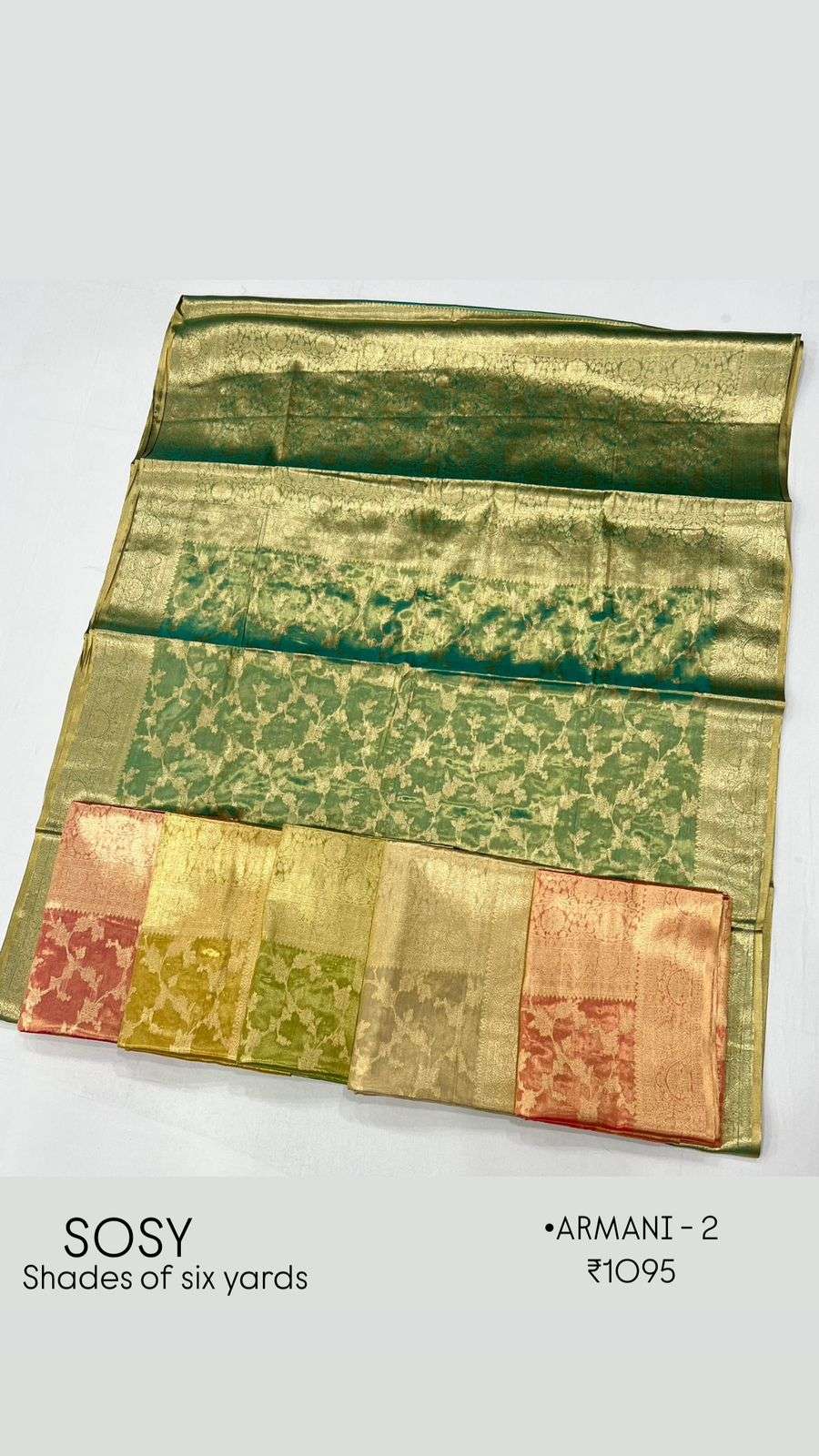 ARMANI-2 BY SHADES OF SIX YARDS DESIGNER PURE TISSUE SILK SAREES