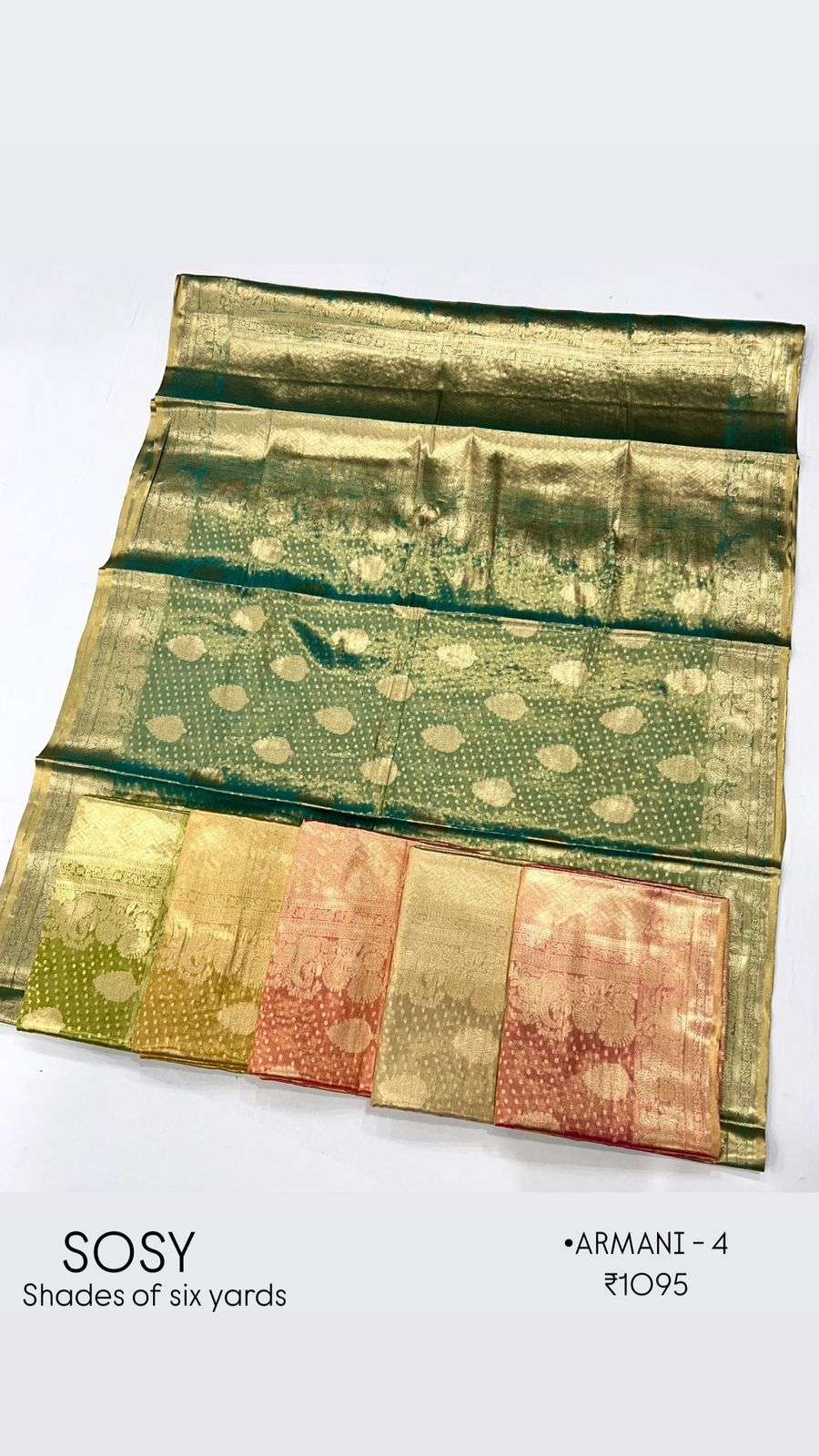 ARMANI-4 BY SHADES OF SIX YARDS DESIGNER PURE TISSUE SILK SAREES